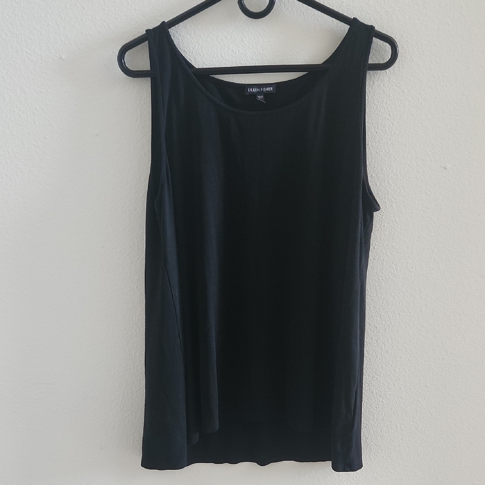 Eileen Fisher Classic Black Silk Tank Top
